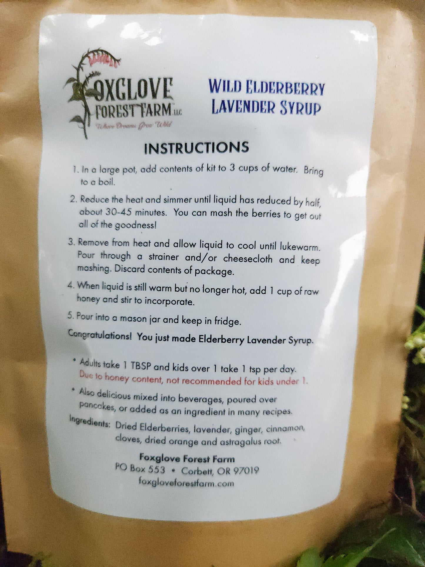 DIY Wild Elderberry Lavender Syrup Starter Kit